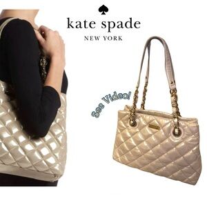 ⭐️Kate Spade New York Gold Coast Maryanne Champagne Gold Quilted Leather Bag ⭐️